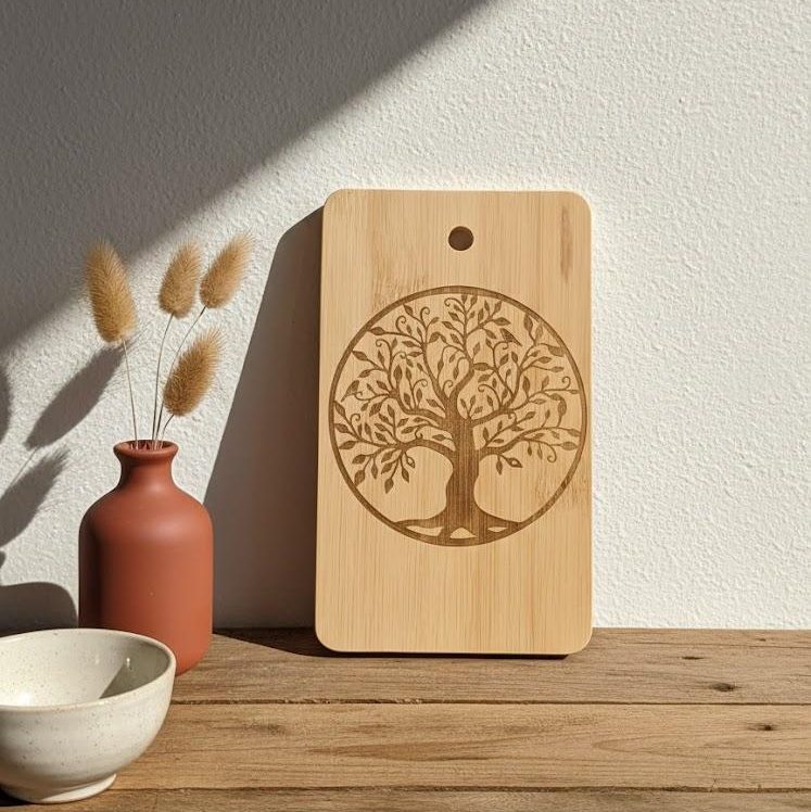 Planche apéro en bois - Arbre de vie - 18,5x11cm