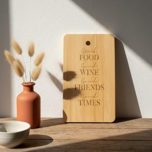 Planche apéro en bois - Good Food Good Wine - 18,5x11cm