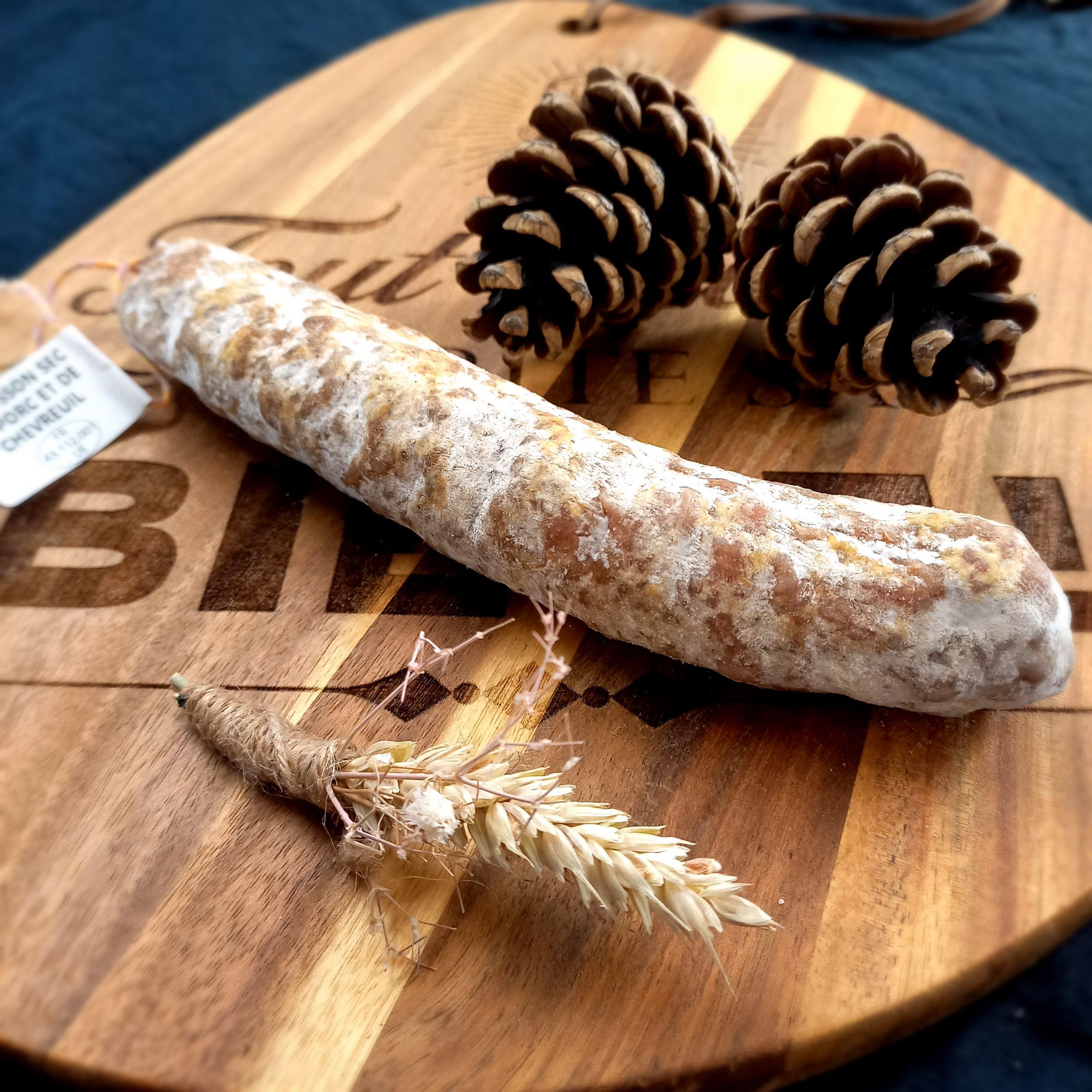 Saucisson sec au Chevreuil 180g - Goût exceptionnel du Terroir d’Auvergne