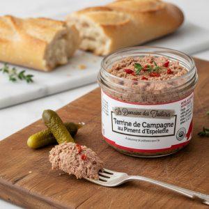 Terrine de Campagne au Piment d'Espelette 90g – Spécialité de Nouvelle-Aquitaine pour apéritif gourmand